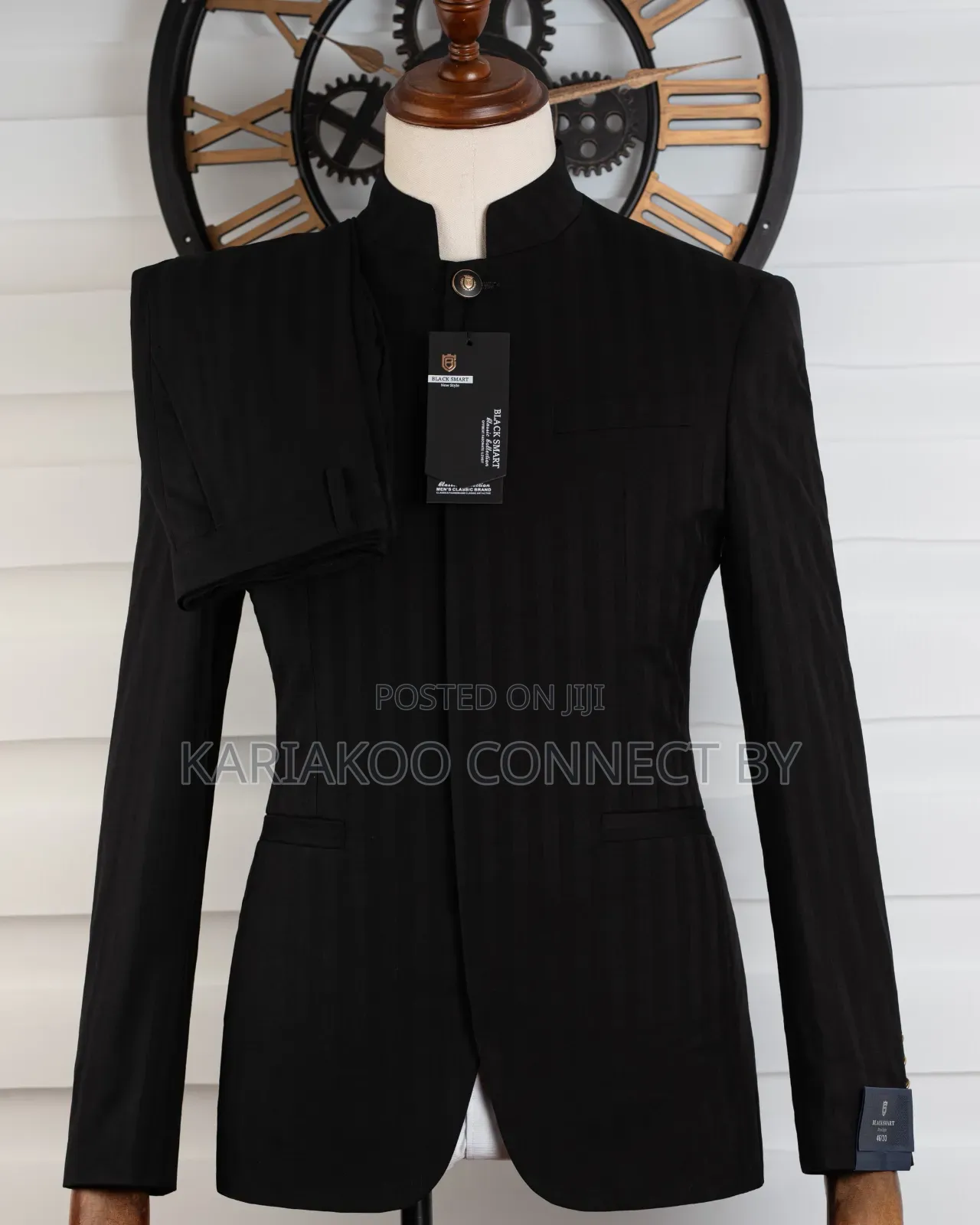 ​Royal Black Mandarin Executive Two-Piece Suit
