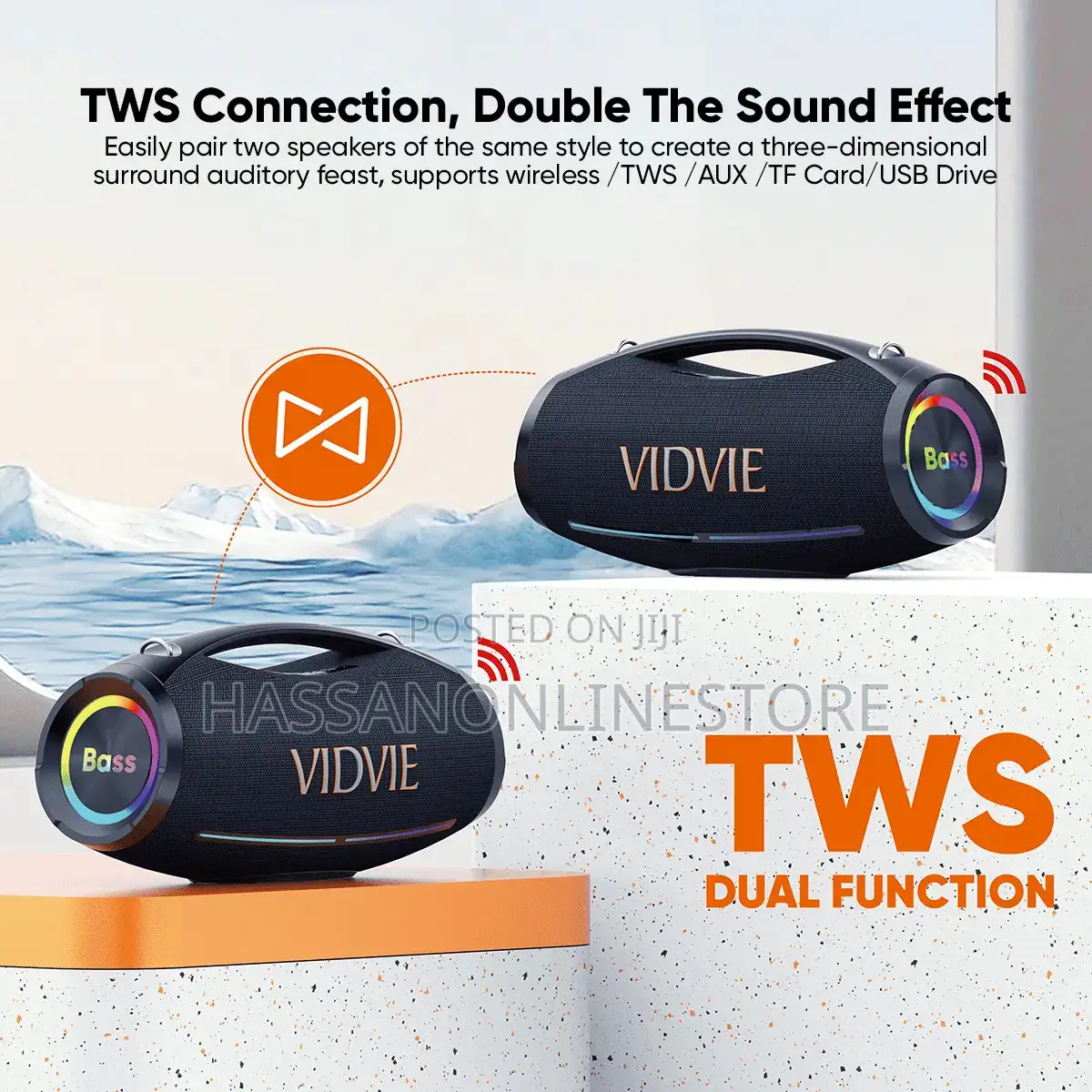 Vidvie Xl-Sp929 600w Boombox Outdoor Portable Speaker