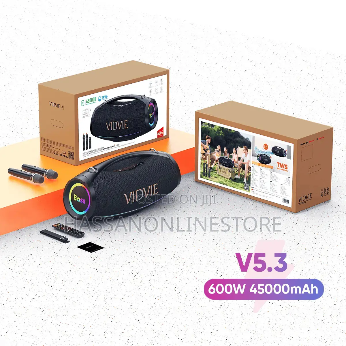 Vidvie Xl-Sp929 600w Boombox Outdoor Portable Speaker