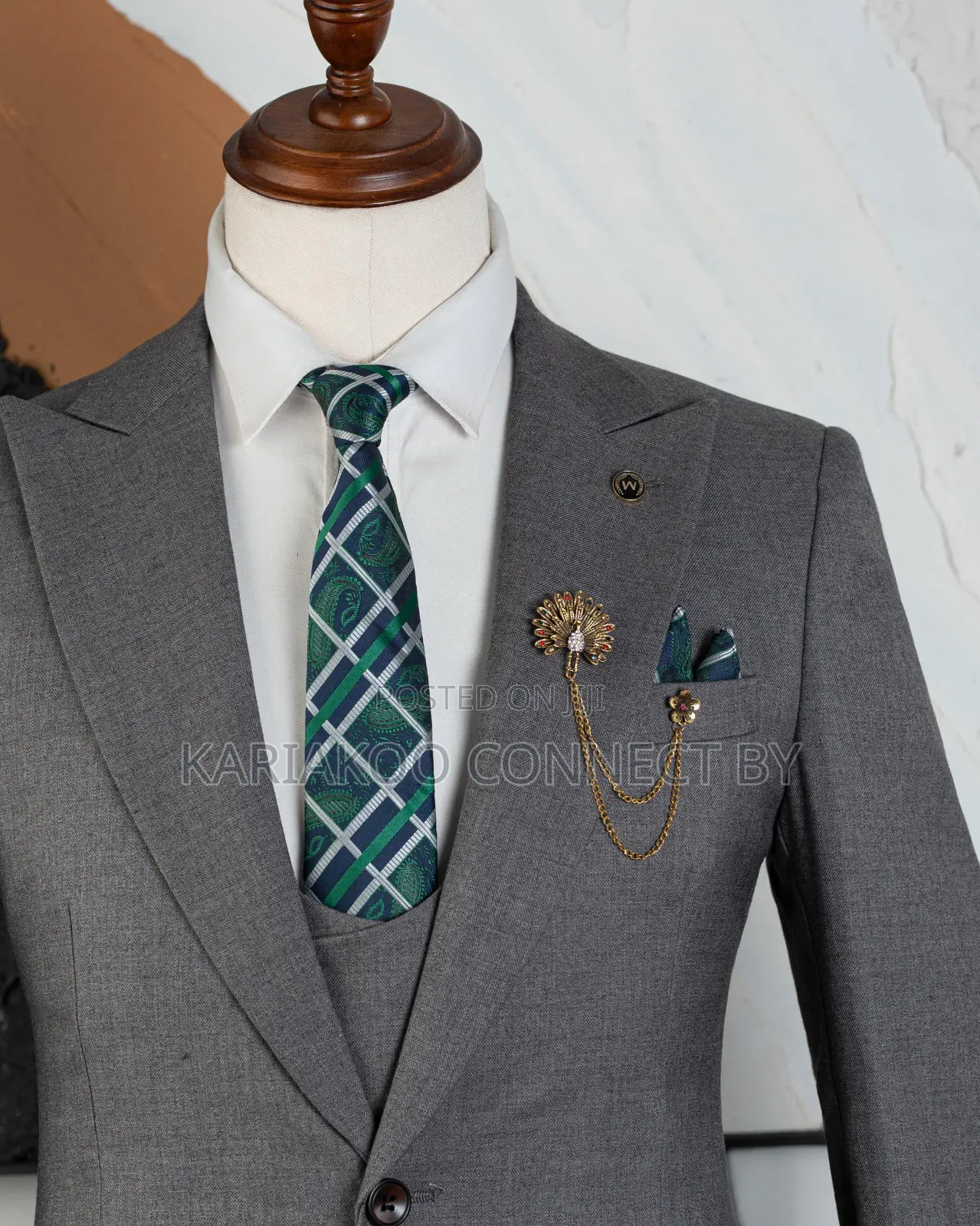 Luxury Charcoal Grey Executive Business Suit