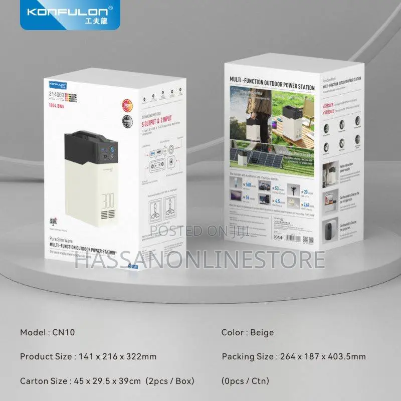 Konfulon Cn-10 Power Station 300w Ac -Dc Usb-C Power Supply 314000 Mah