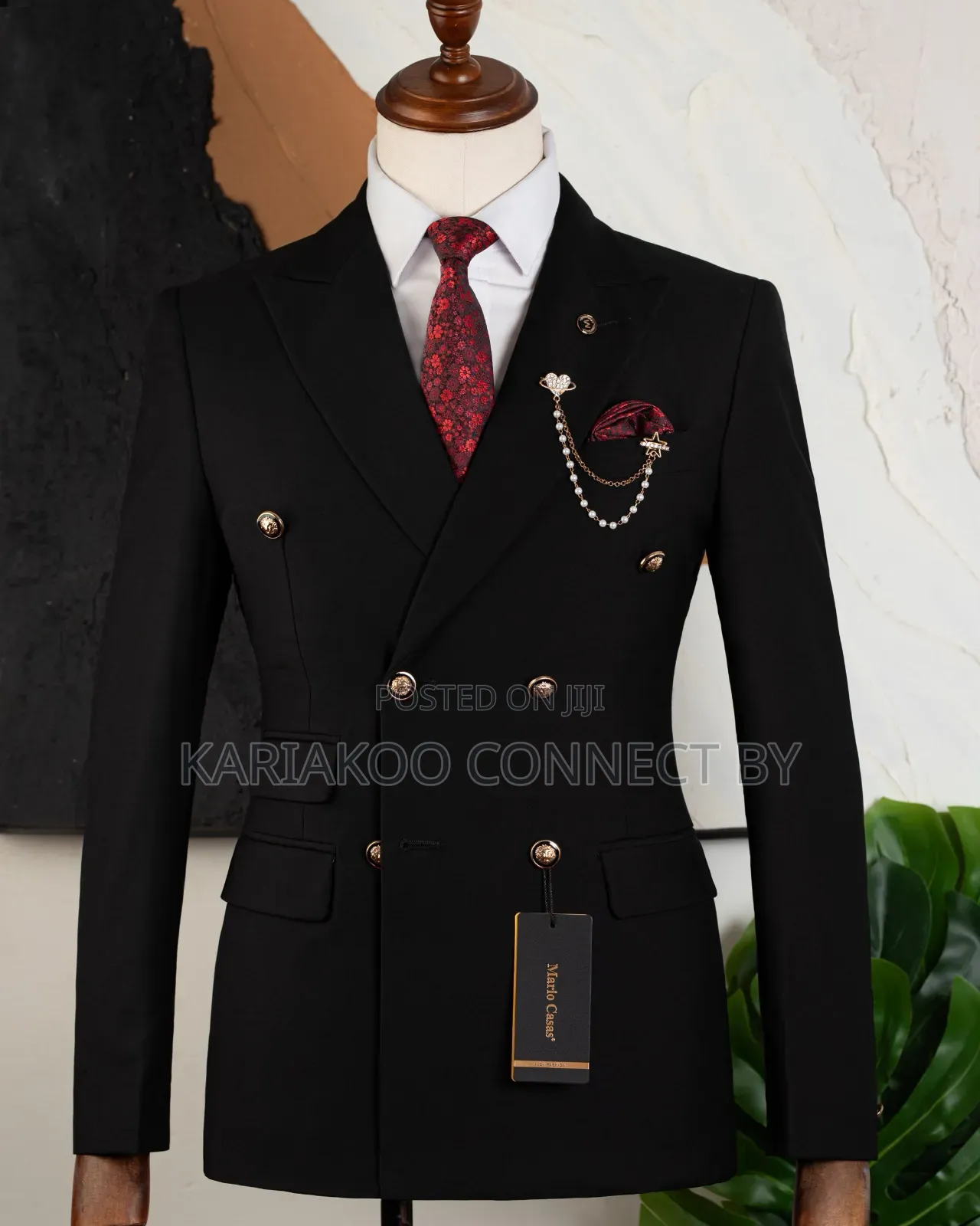 Premium Luxury Black Double-Breasted Suit