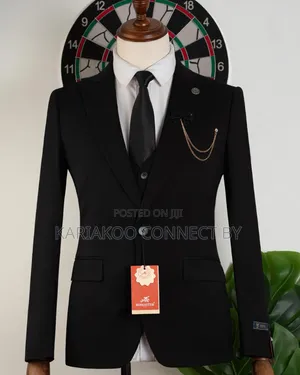 The Gentleman's Black Slim-Fit 3-Piece Suit