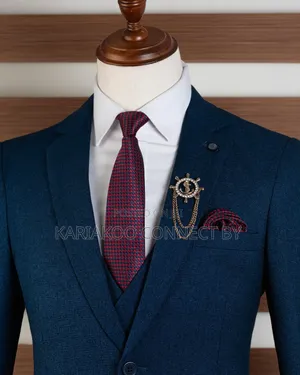 Premium Teal Blue 3-Piece Suit