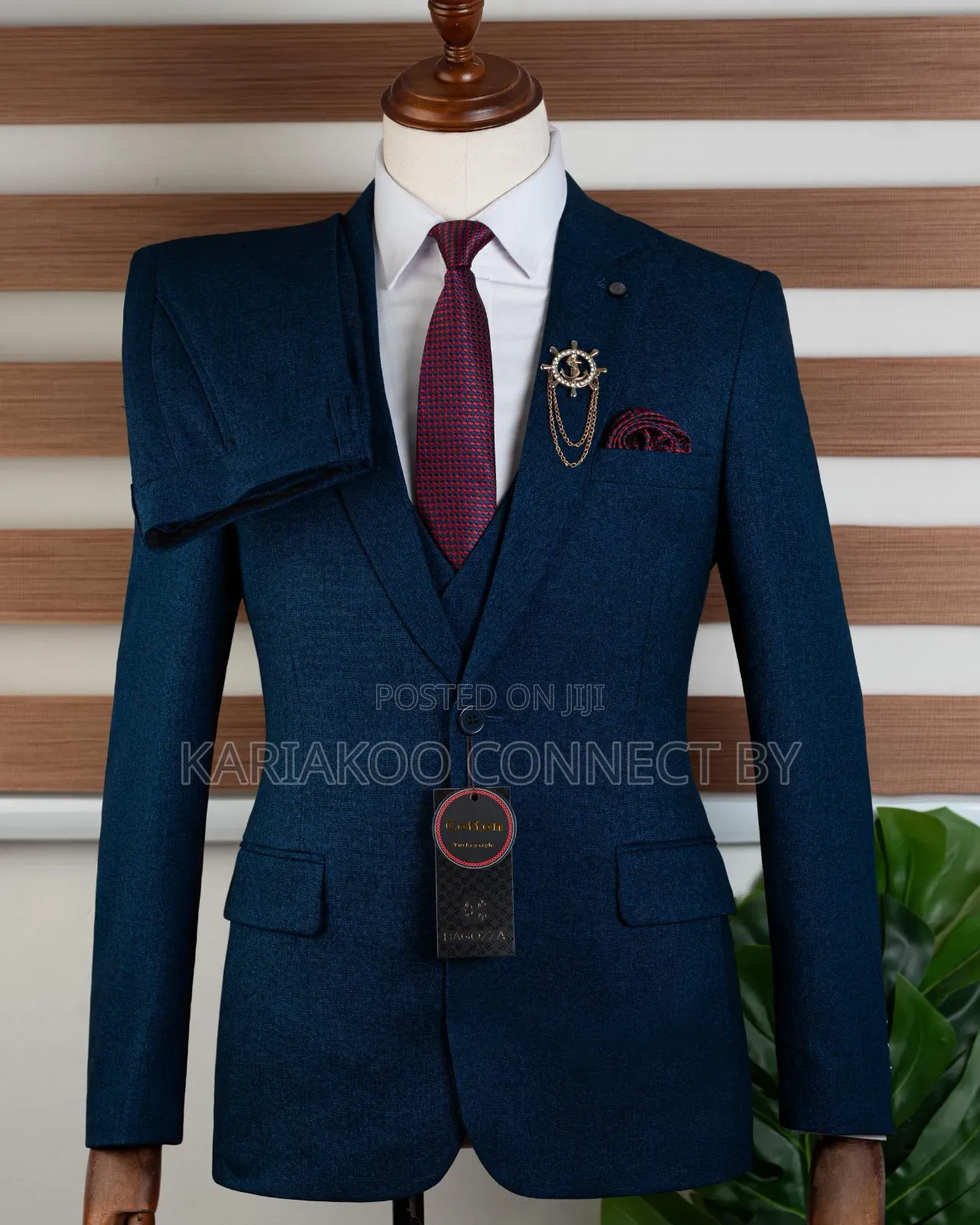 Premium Teal Blue 3-Piece Suit
