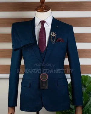 Premium Teal Blue 3-Piece Suit