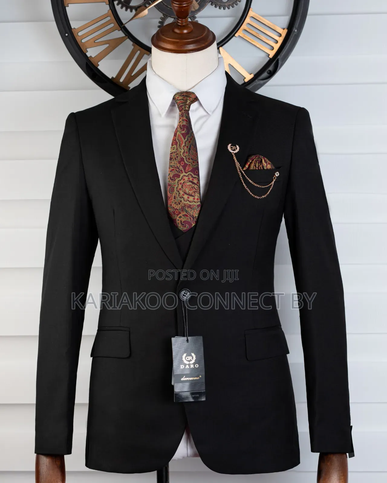Premium Luxury Black 3-Piece Suit