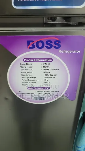 Boss Fridge Double Door 365 Litres