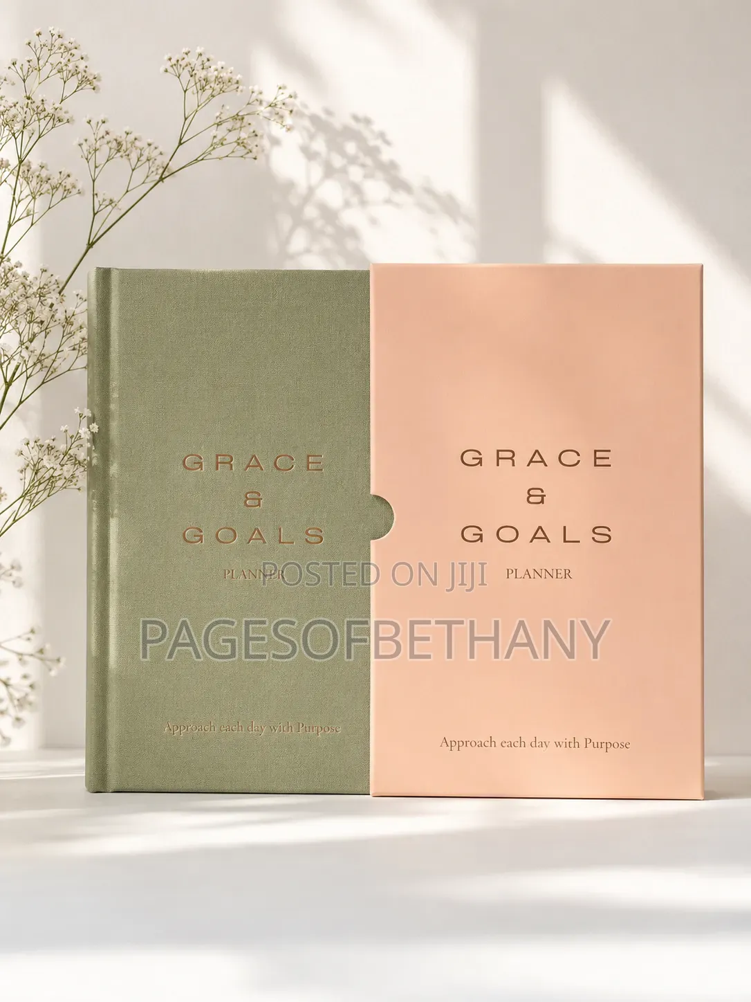 Sage Green Grace Goals Christian Planner | Faith-based Goal Journal