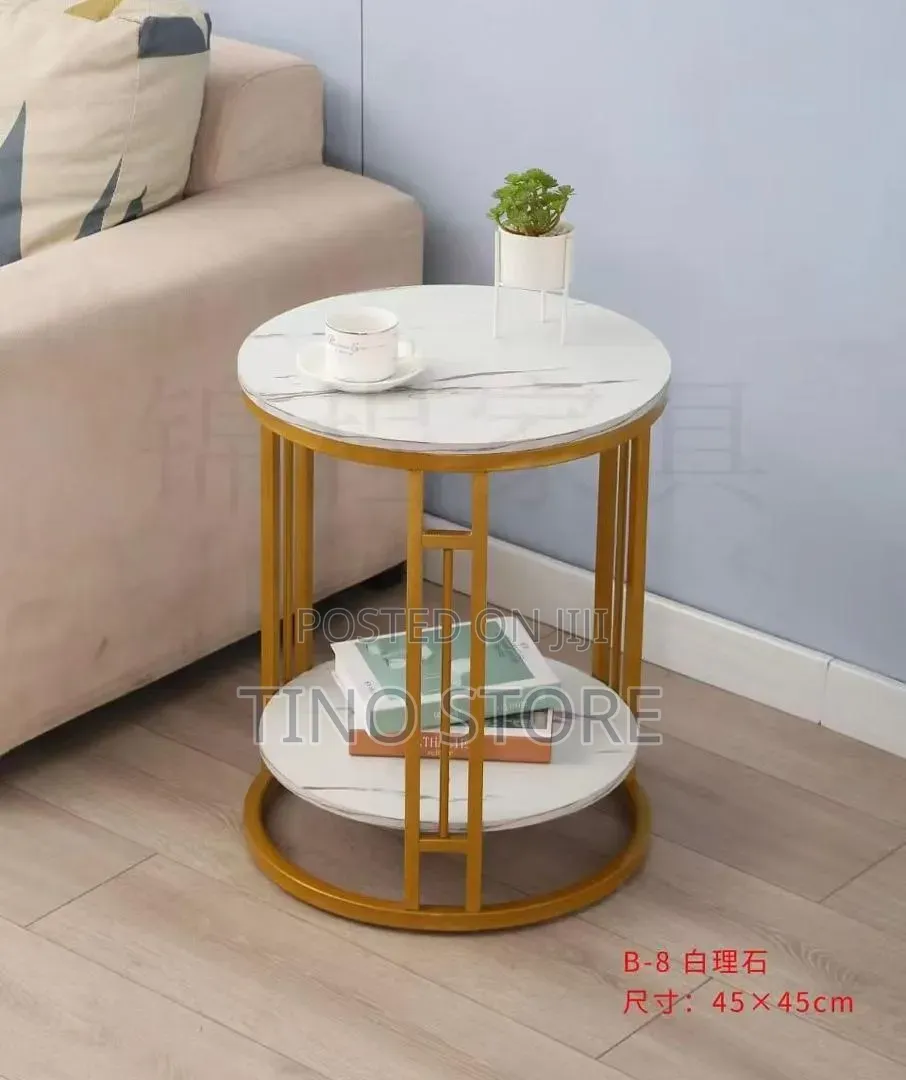 B-8 Black Marble Side Table