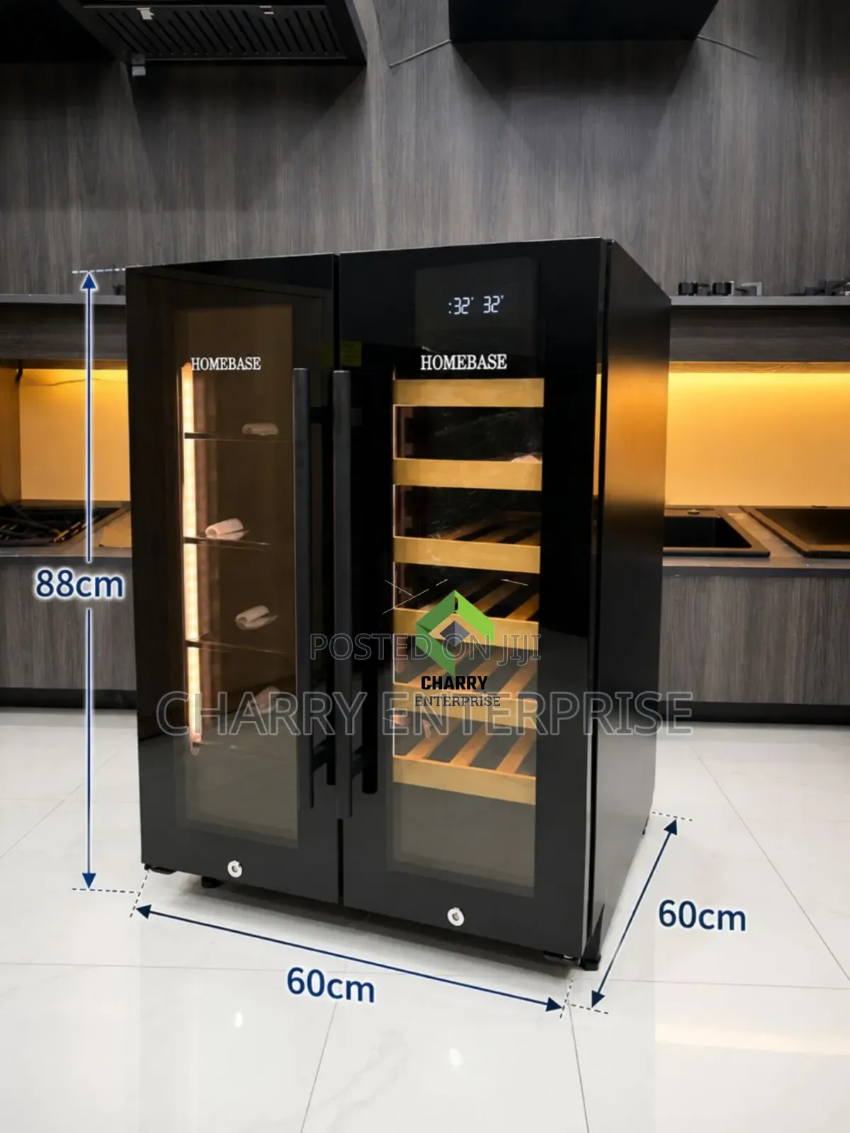 Homebase Built In Wine Cooler 54 Bottles Led Lights And Touch Control