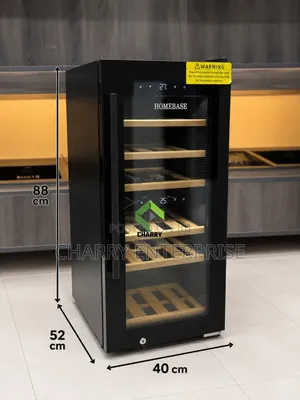 Free Standing Homebase Wine Cooler 24 Bottles Black Full Glass Door
