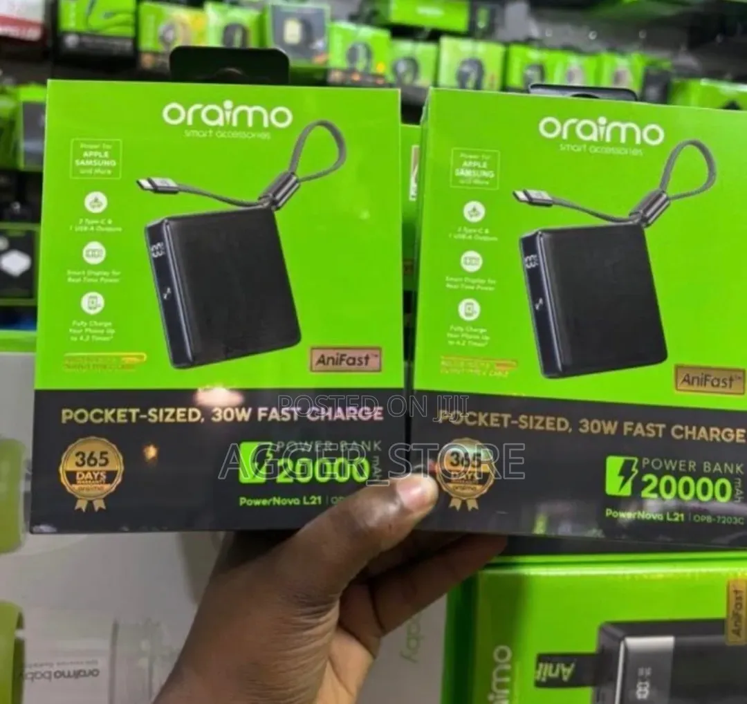 Oraimo Powernova L21 20,000mah Power Bank With 30w Fast Charging