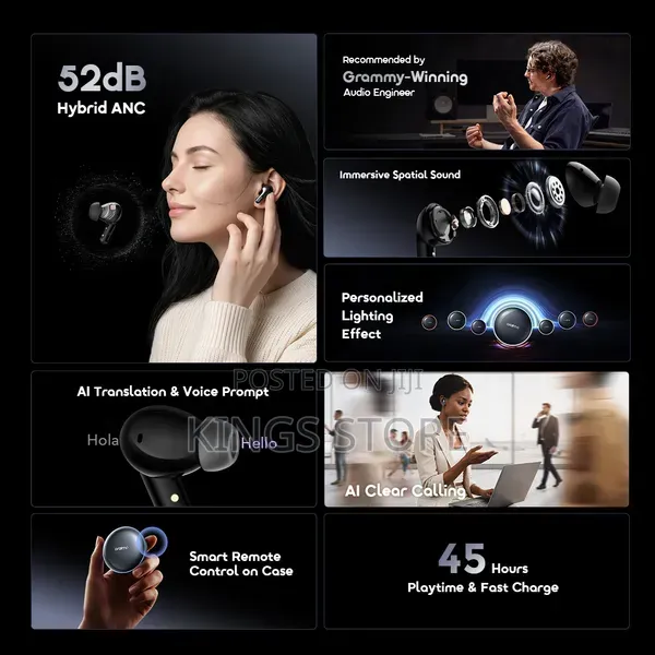 Oraimo Spacebuds 2 Ai Hybrid Anc Wireless Earbuds