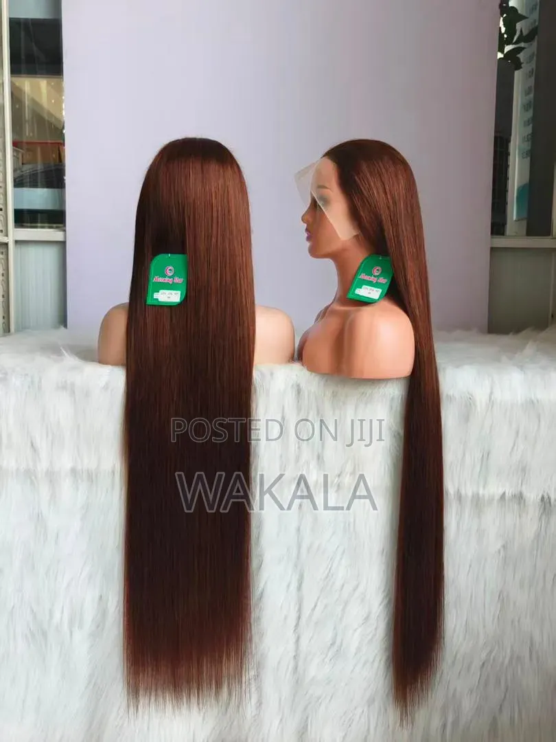 Amazing Hair 30inch Lace Frontal Wig- Straight Brown |Transparent Lace