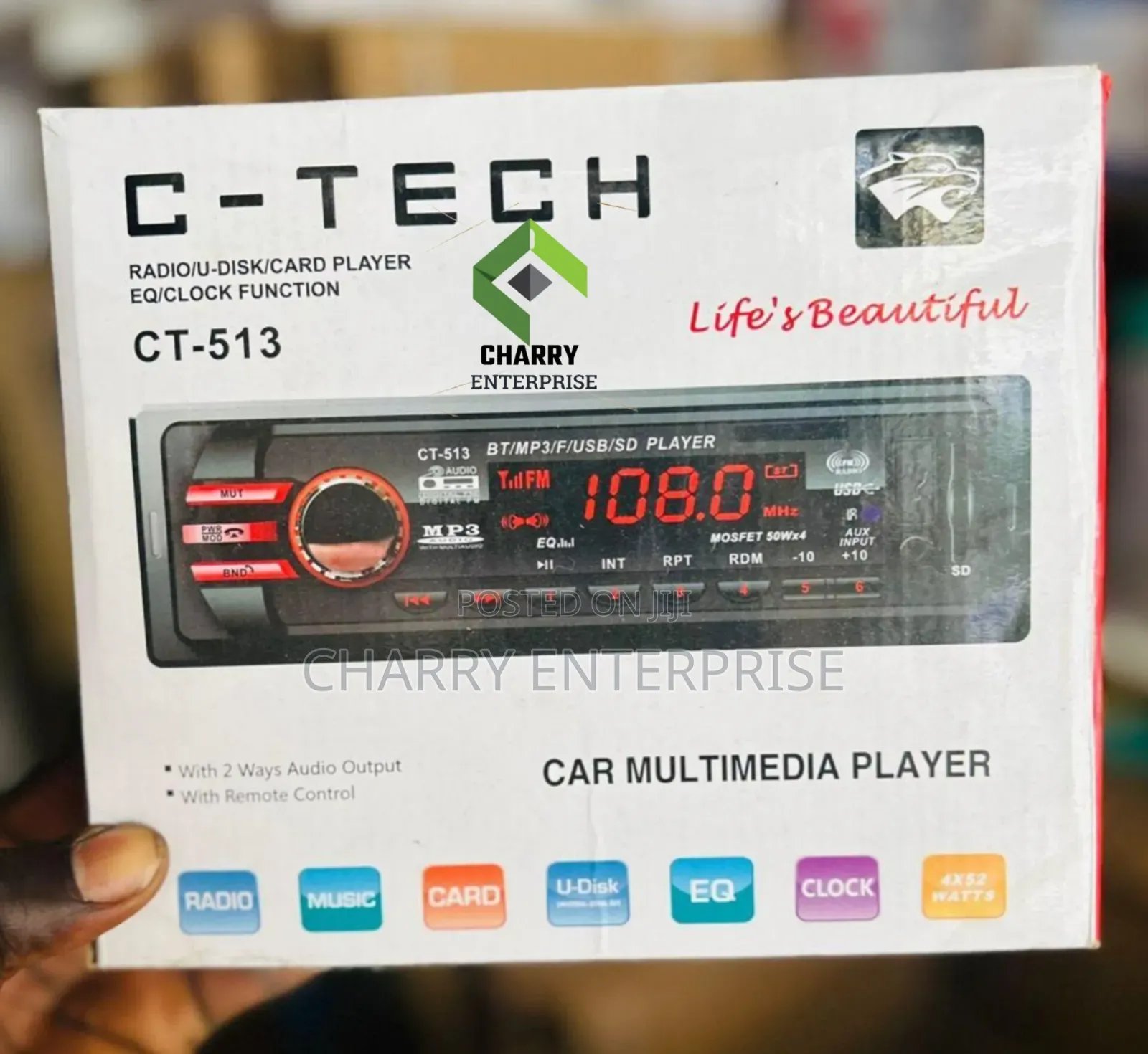 C-tech Bluetooth Car Radio Audio Multimedia Player 2 Ways Radio Output