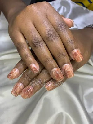 Hard Gel Nails - Brown Marble Tortoise Shell | Medium Square