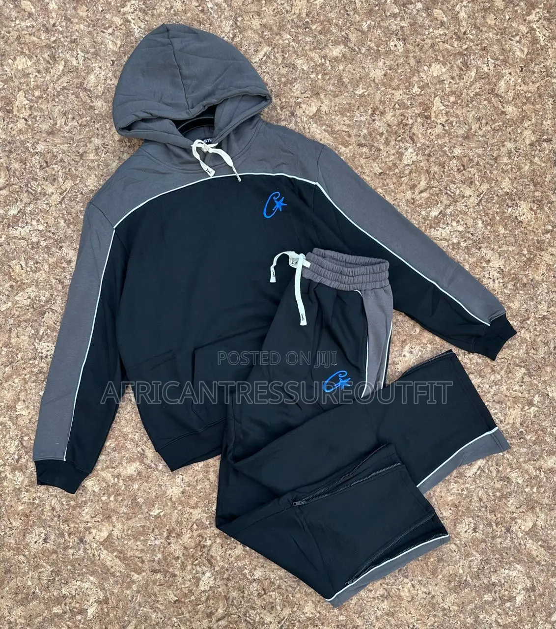 Corteiz Raw Fit Premium Collection Tracksuit Logo on Hoddie and Jogger