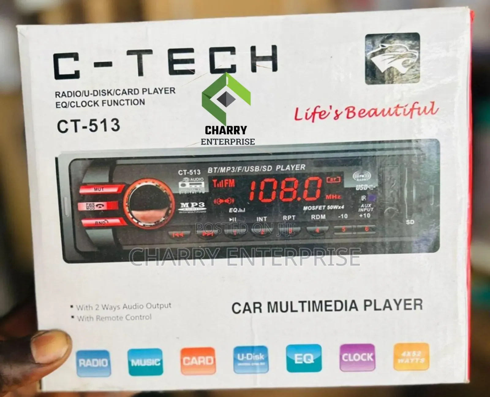 C-tech Bluetooth Car Radio Audio Multimedia Player 2 Ways Radio Output