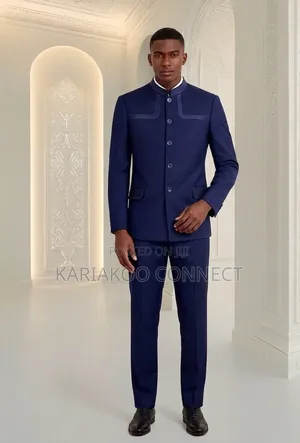 Classic Dark Blue Corduroy Suit