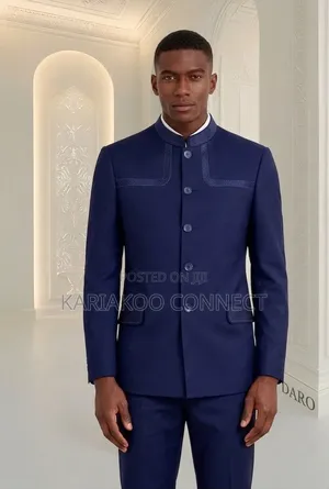 Classic Dark Blue Corduroy Suit