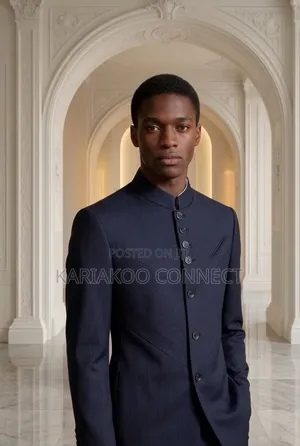 Classic Dark Blue Corduroy Suit