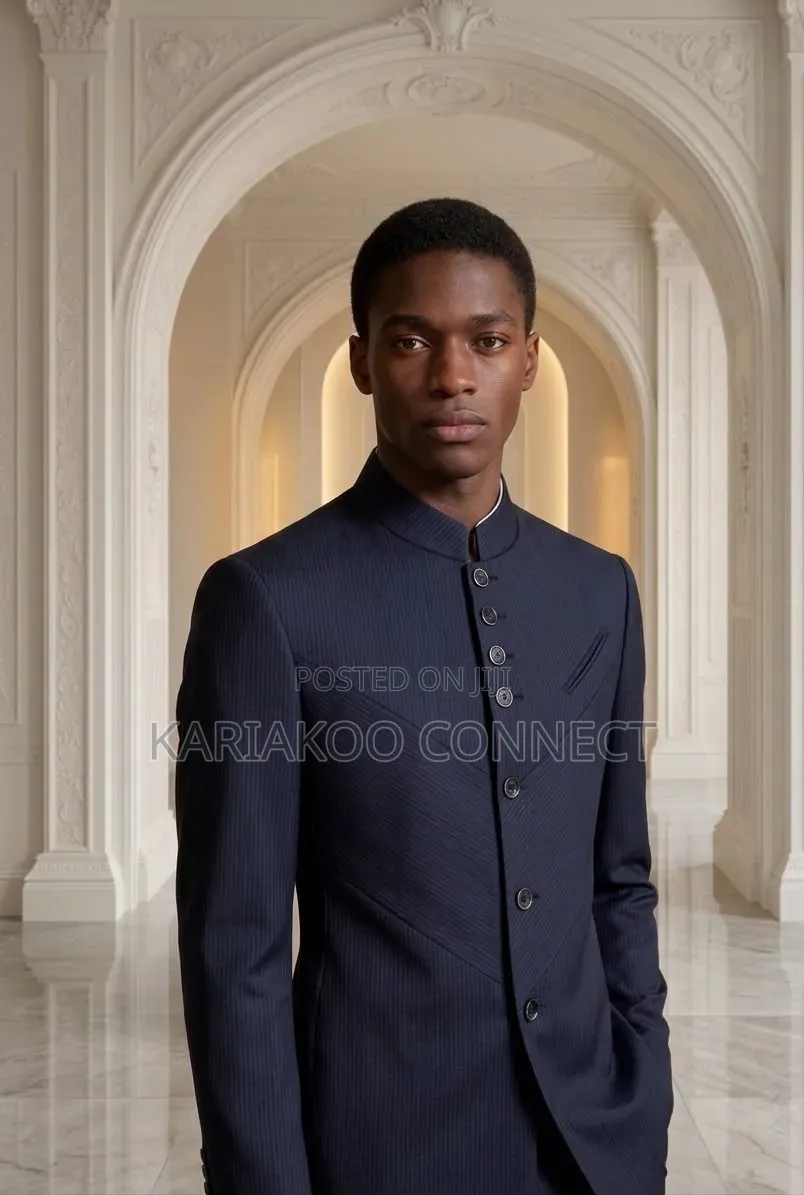 Classic Dark Blue Corduroy Suit