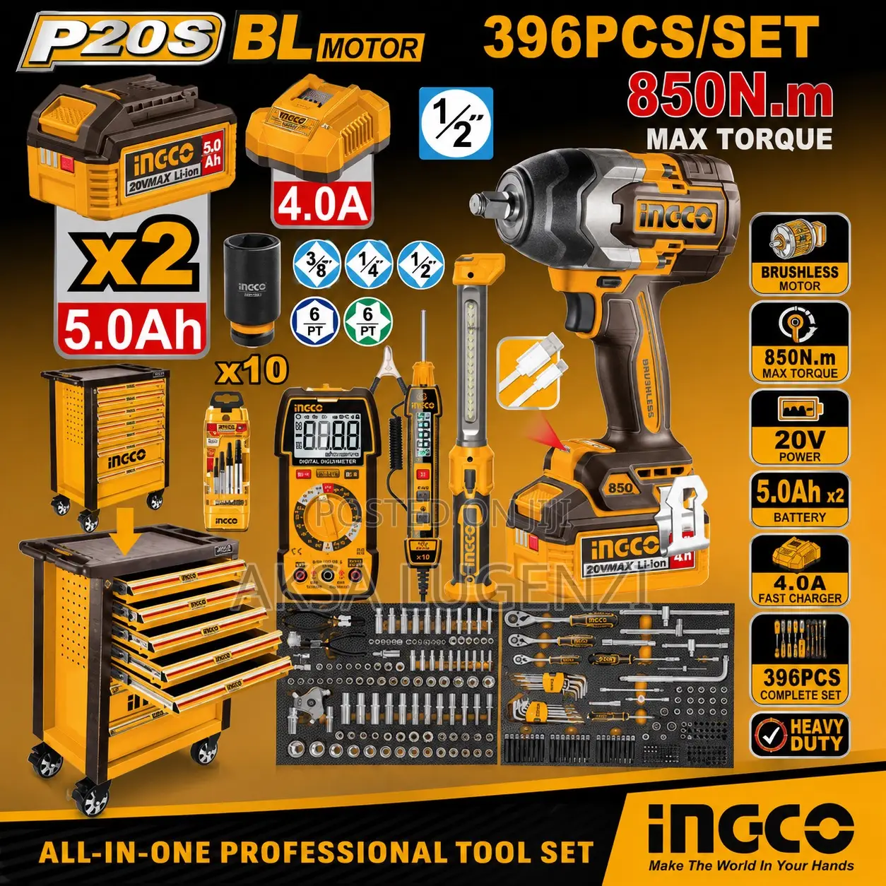 Ingco 396pcs Professional Tool Set