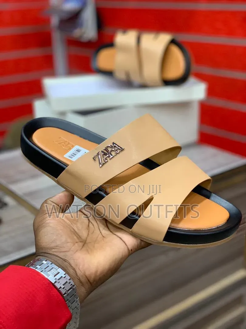 Zara Brand 5 Colours Men's Leather Sandals or Sendo Kwa Wanaume