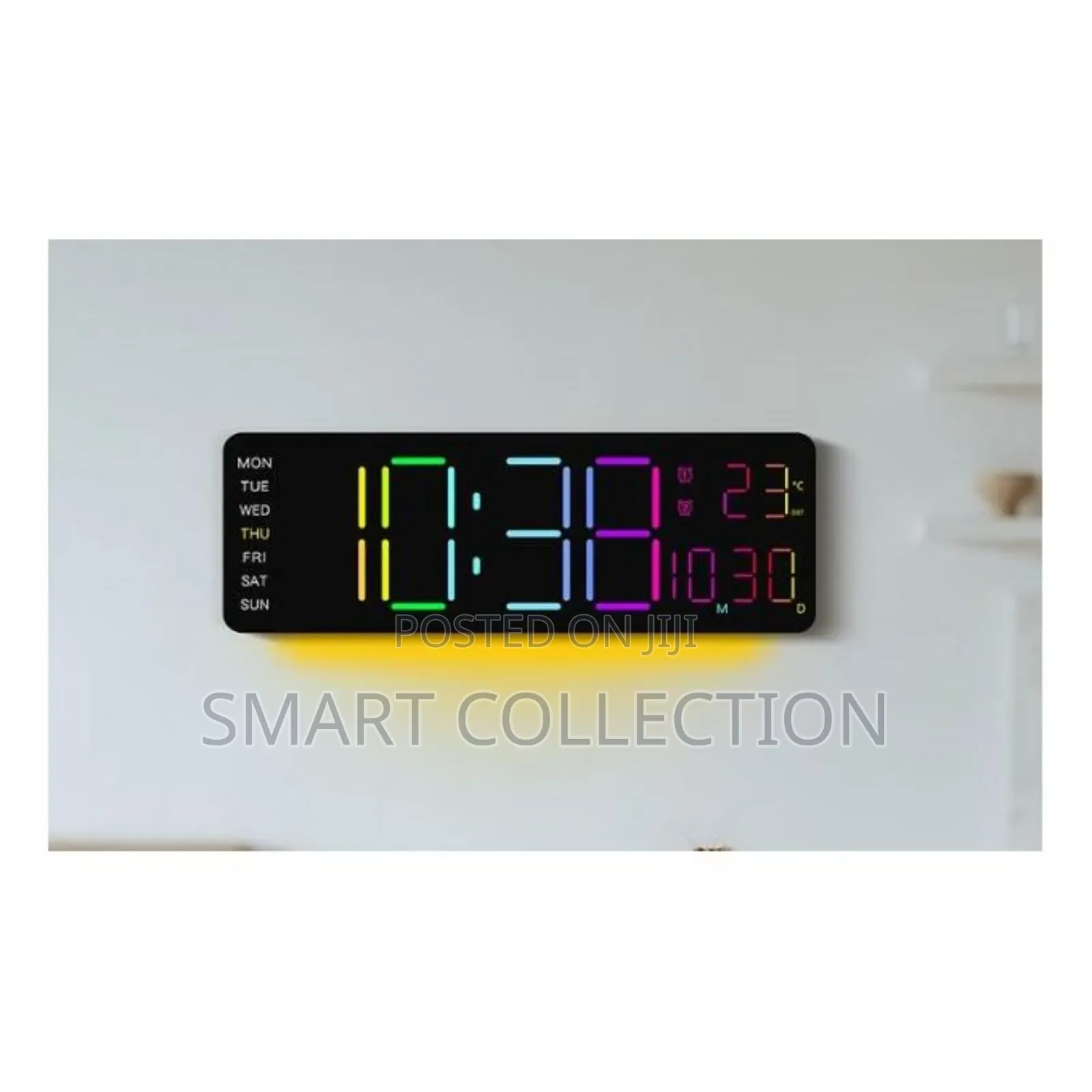 Light Wall Clock Digital Display With Remote Control Temperature Date