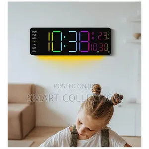 Light Wall Clock Digital Display With Remote Control Temperature Date