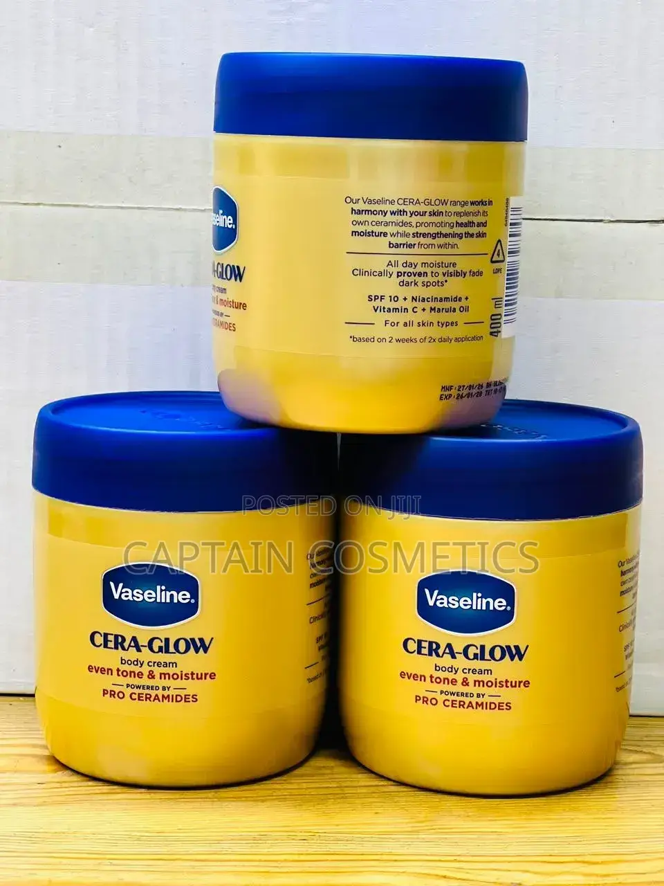 Vaseline Cera-Glow Body Cream.