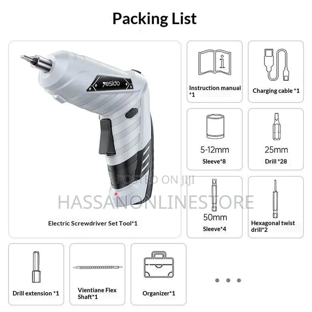 Yesido Ec34 Screwdriver Set Electric Cordless