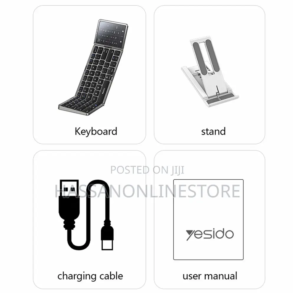 Yesido Kb49 Tri-Fold Wireless Bluetooth-Compatible Keyboard