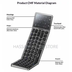 Yesido Kb49 Tri-Fold Wireless Bluetooth-Compatible Keyboard