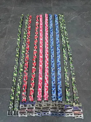 A Bathing Bape Belts With Rhinestone Encrusted Bape Logo Buckle