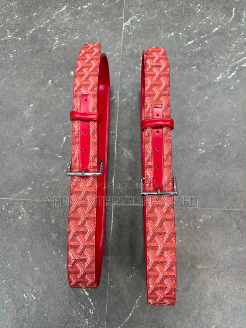 Goyard Ruby Belts Design Leather Backing and Reinforced Holes