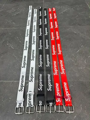 Supreme Branded Belts Crafted With Metallic Buckle Closure