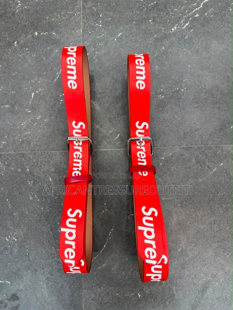 Supreme Branded Belts Crafted With Metallic Buckle Closure