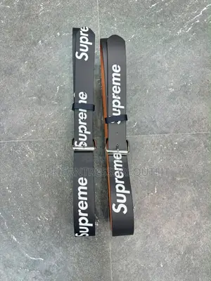 Supreme Branded Belts Crafted With Metallic Buckle Closure
