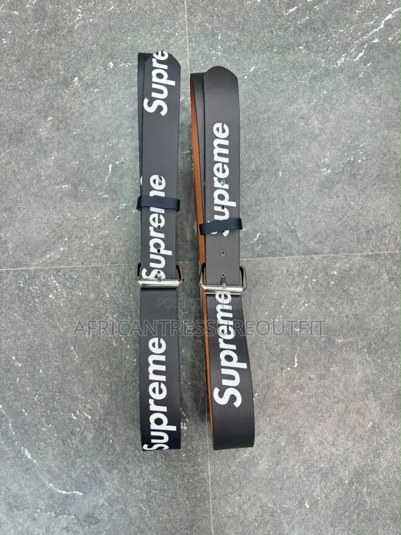 Supreme Branded Belts Crafted With Metallic Buckle Closure