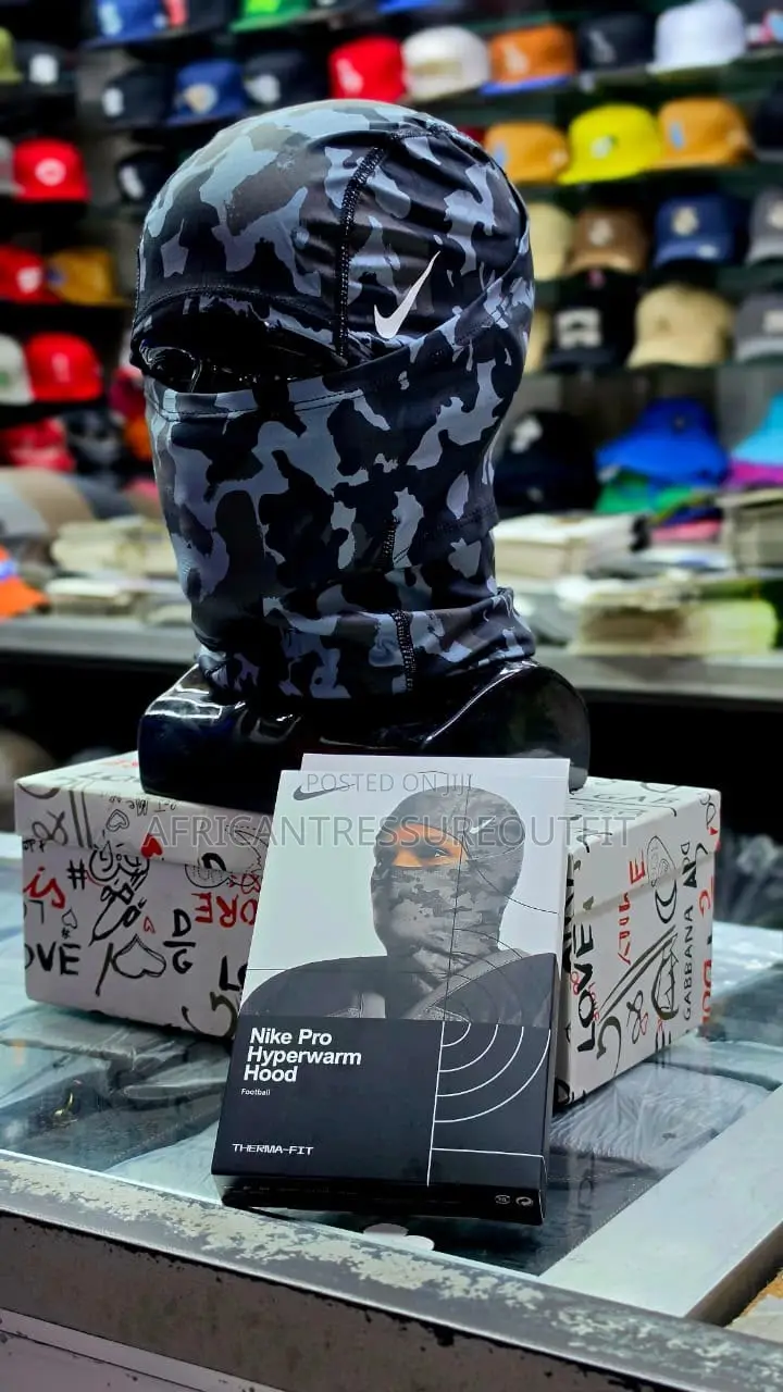 Nike Pro Hypewarm Hood Feature White Branding Ski- Mask