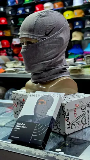 Nike Pro Hypewarm Hood Feature White Branding Ski- Mask
