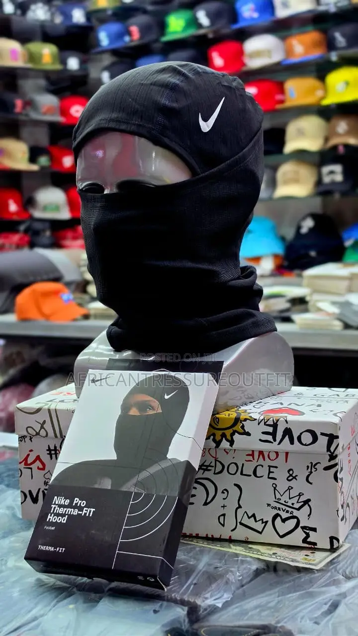 Nike Pro Hypewarm Hood Feature White Branding Ski- Mask