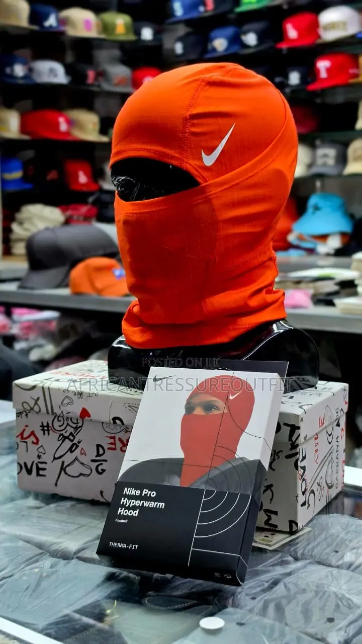 Nike Pro Hypewarm Hood Feature White Branding Ski- Mask