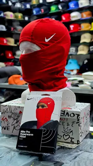 Nike Pro Hypewarm Hood Feature White Branding Ski- Mask