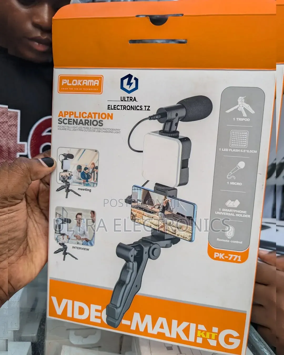 Plokama Video Making Kit With Mic and Foldable Led Light at the Top