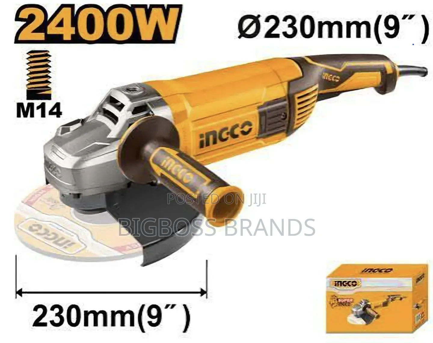 Ingco 2400w Angle Grinder Ag24008, Designed for Heavy-Duty Task