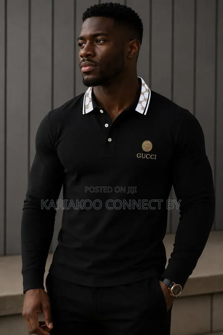 ​ Gucci Luxury Men’S Long-Sleeve Polo Shirts.