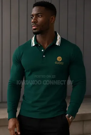 ​ Gucci Luxury Men’S Long-Sleeve Polo Shirts.